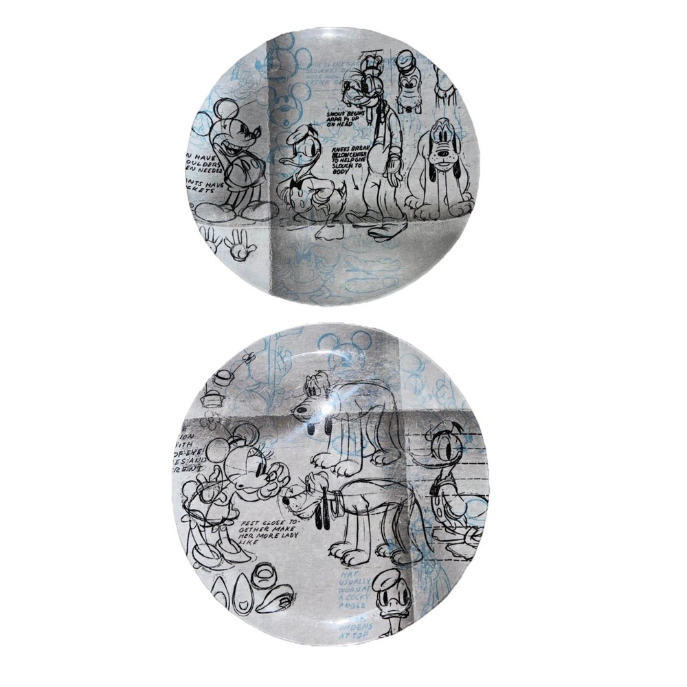 Zak Designs Disney Dinner Plate Mickey Donald Goofy Pluto  10" Sketch (2)